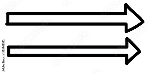 Two black arrows pointing to the right on a white background