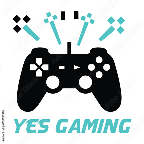 Gaming controller with explosive effects Vector
