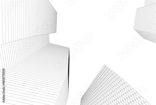 Abstract architecture building 3D illustration