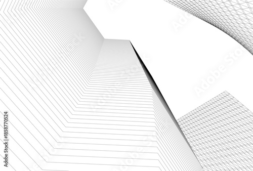Abstract architecture building 3D illustration