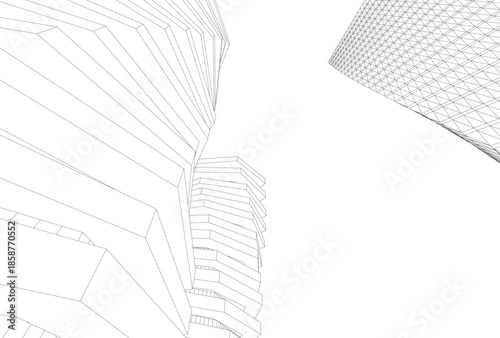 Abstract architecture building 3D illustration
