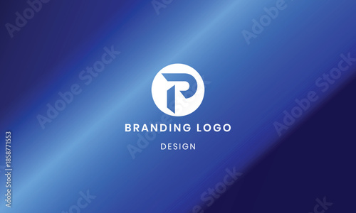 Creative P letter logo with abstract gradient background .