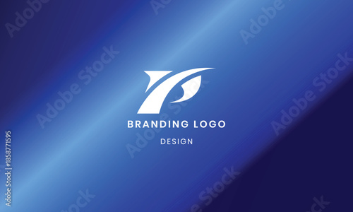 Creative P letter logo with abstract gradient background .