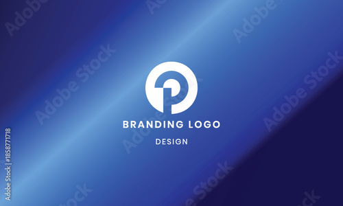Creative P letter logo with abstract gradient background .
