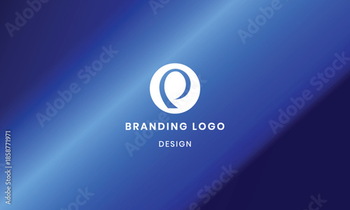 Creative P letter logo with abstract gradient background .
