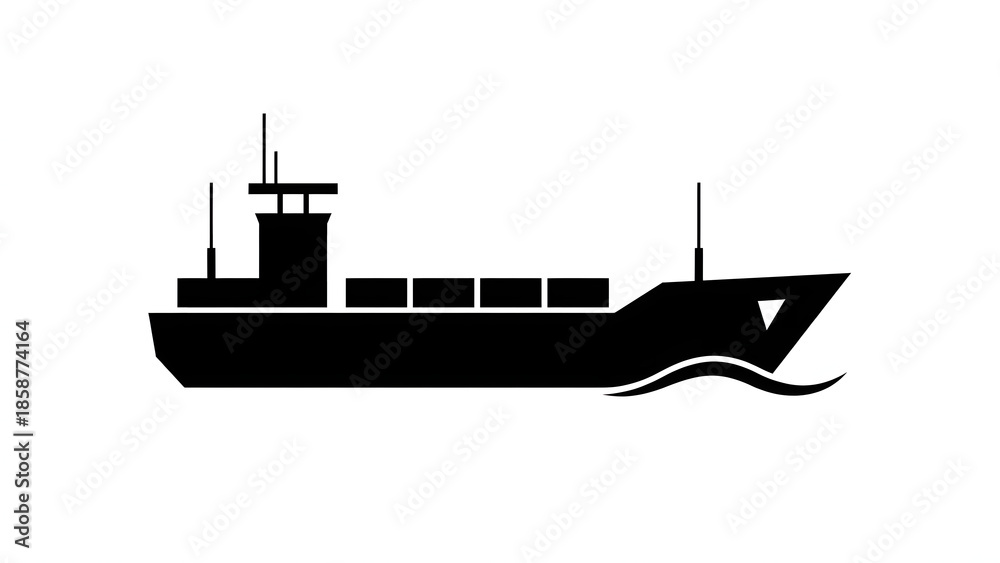 Obraz premium Ship icon isolated on white background