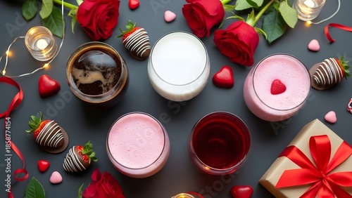 Valentine's day gift ideas with chocolate and roses