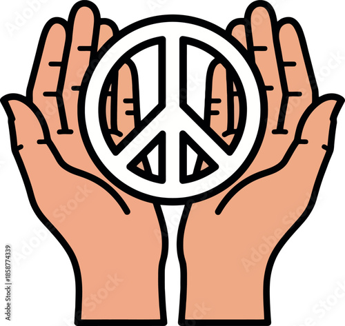 Hands Holding Peace Sign.