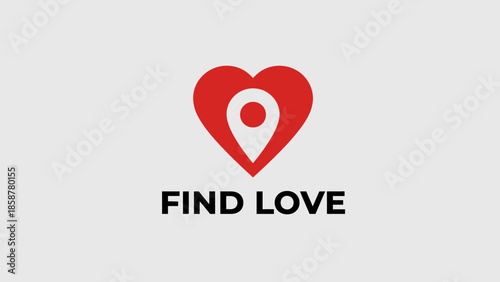 Heart-shaped location pin symbolizing love and connection in a simple graphic representation