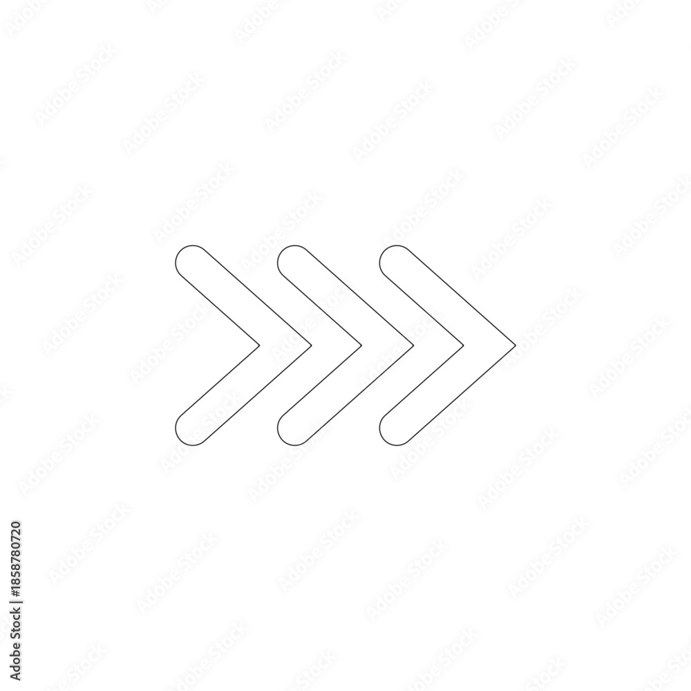 Fototapeta premium Right Chevron Arrow Outline Icon