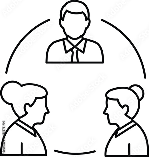Teamwork and collaboration icon representing people connecting