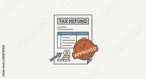Approved Tax Refund Certificate With Stamp Illustration