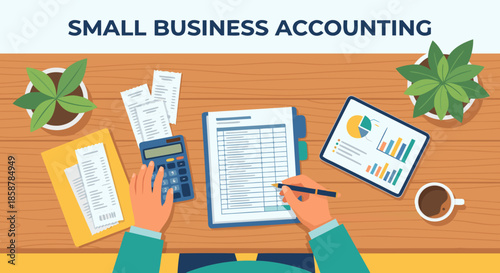 Small Business Accounting and Bookkeeping Illustration