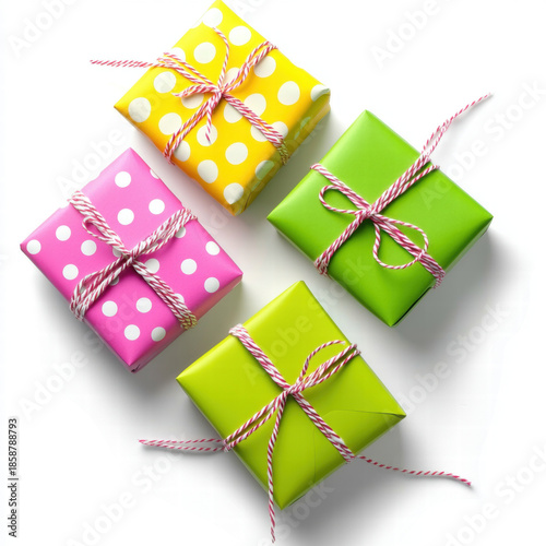 Gift present birthday celebration colorful ribbon festive decoration vibrant colorful gift present birthday celebration with ribbon festive