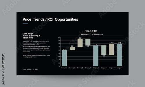 Black Price Trends / ROI Opportunities Slide Presentation Template