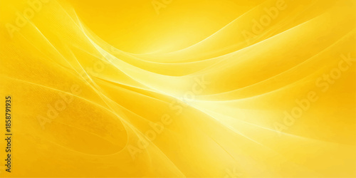 Smooth golden yellow silk background with soft satin waves and a flowing textile texture featuring light motion effects for a vector fabric wallpaper design