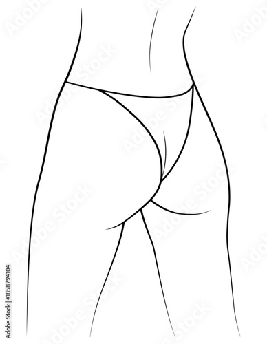 woman in a swimsuit, bikini panties, butt