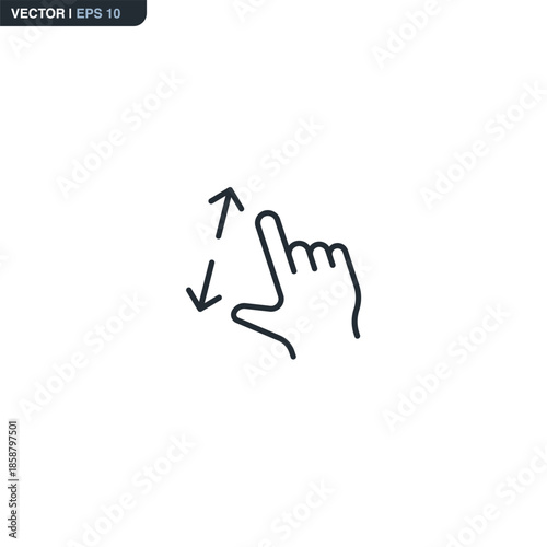 Pinch to Zoom Out and Spread to Zoom In Gesture Icon