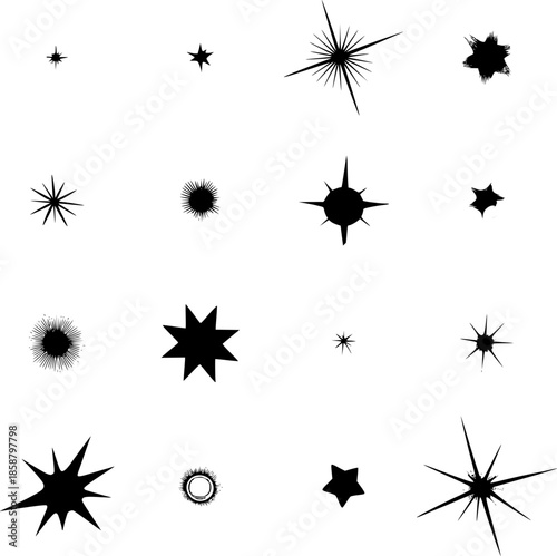 Abstract Starburst and Spark Icons without Background
