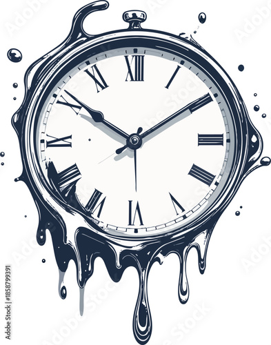 Surreal Melting Wall Clock with Soft Distortion Inspired by Modern Conceptual Time Art