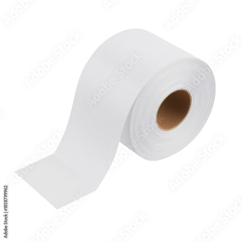Roll of White Paper on a Plain Surface Ready for Various Uses in an Indoor Se...