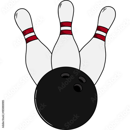 bowling ball and pins