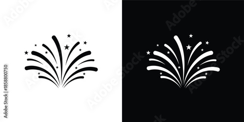 Festive Firework Burst with Twinkling Stars Celebration Vector Icon