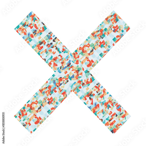 Colorful Abstract Art Design on a White Background With Intersecting Patterns...