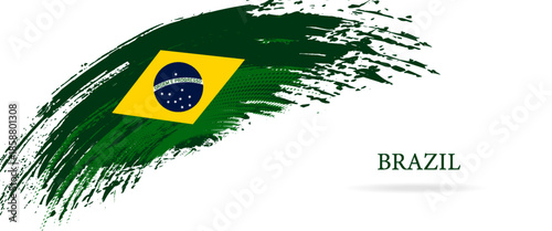 Abstract watercolor brush stroke flag for independence day of Brazil
