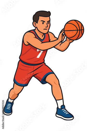 Professional basketball player in action