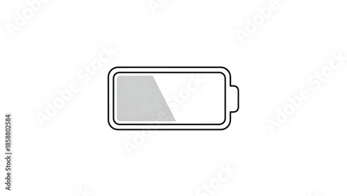 Low power indicator with a partially filled gray area within a sleek black outline