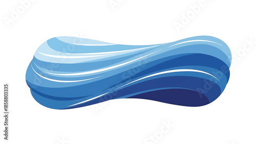 Swirling blue waves form a dynamic, abstract shape with a sense of fluid motion