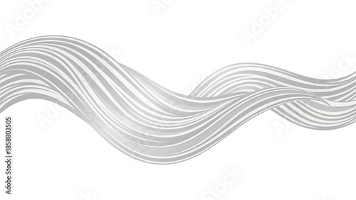 Abstract flowing waves of light and shadow with parallel lines create a sense of movement and depth