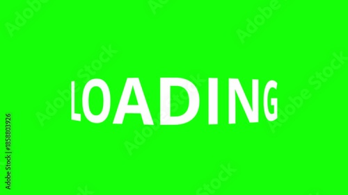 Loading animation with 3d rotating text in a circular path on green screen