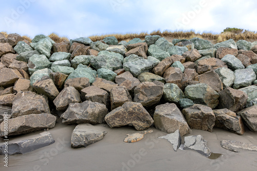 Coastal Rock Wall with different colors