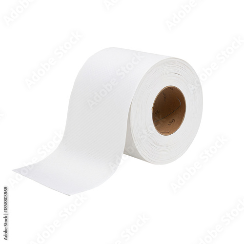 Roll of White Paper on a Plain Surface Ready for Various Uses in an Indoor Se...