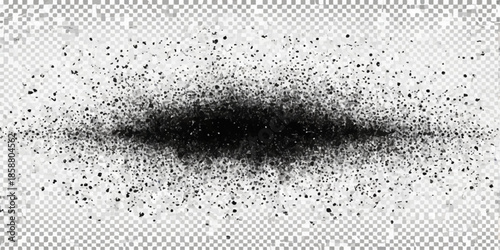 Abstract black and white paint texture with wet blue water drops and transparent liquid bubbles on a clean glass surface after rain