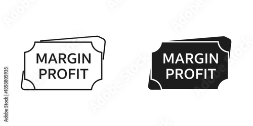 Margin Profit Signs in Black and White