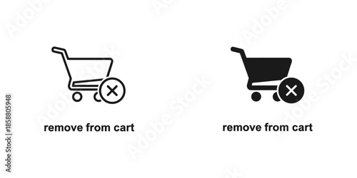 Shopping Cart Icon with Remove Option
