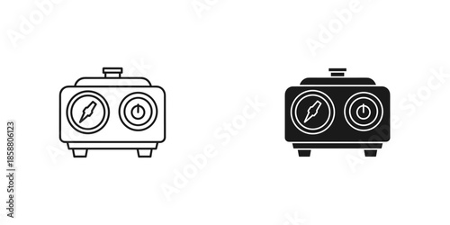 Vintage Camera Icons in Black and White