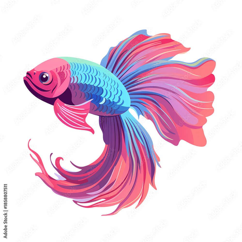 Obraz premium Adorable exotic betta fish swimming underwater
