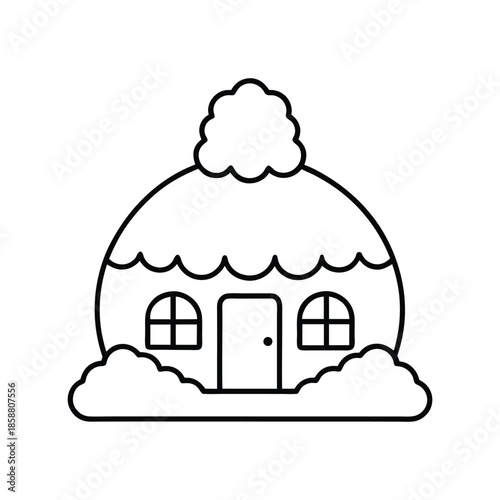 Snowball House Decoration Illustration