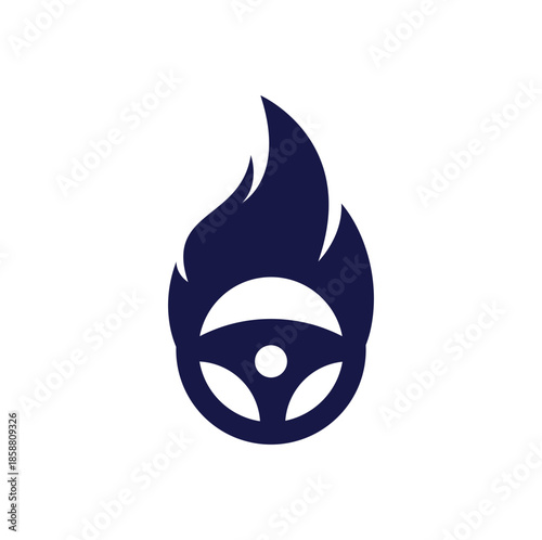 Fire driver logo vector design template. 