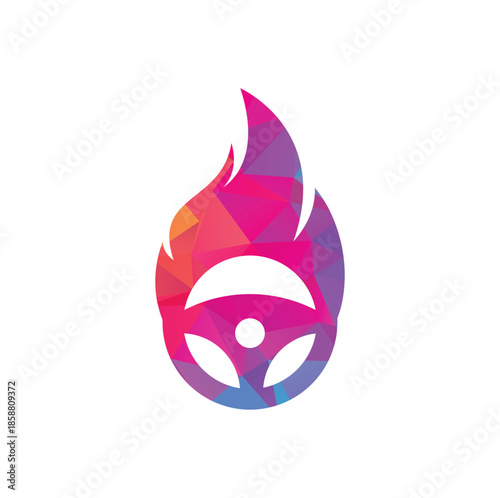 Fire driver logo vector design template. 