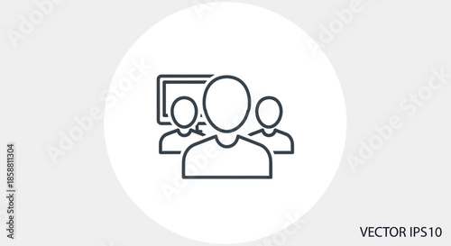 Online meeting icon depicting a virtual conference with participants.