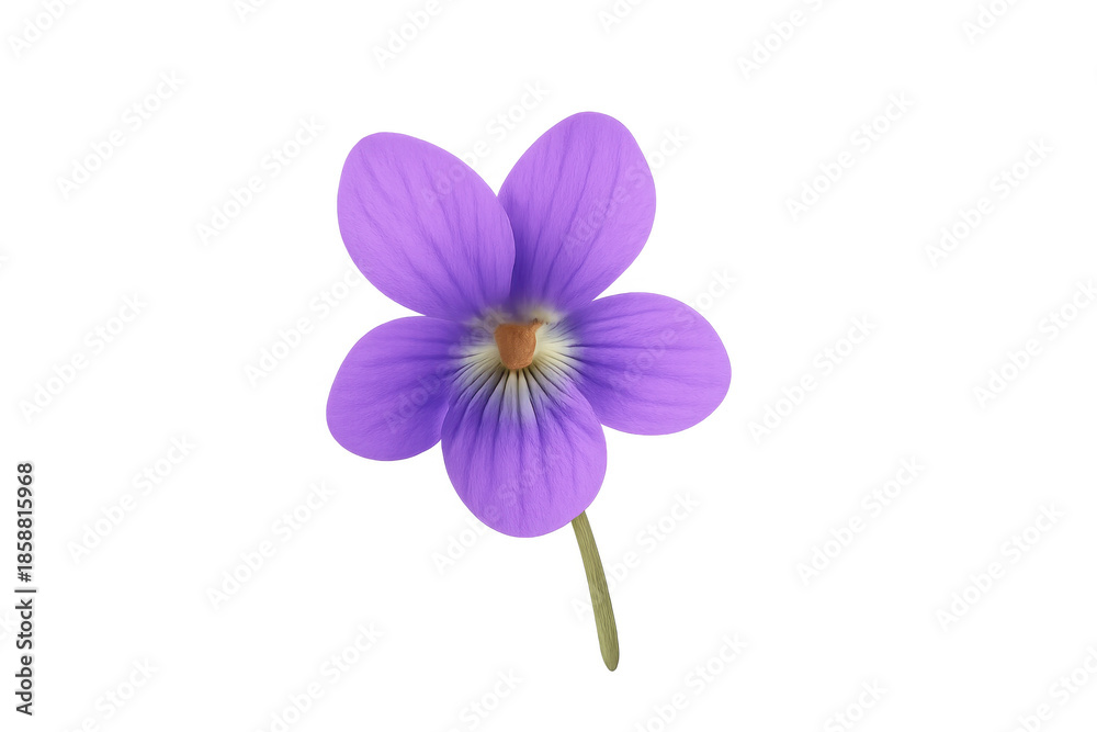 Fototapeta premium Purple five-petal flower on transparent background