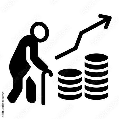 illustration of a man watering a money plant