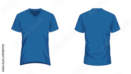 Blue VNeck TShirt Design