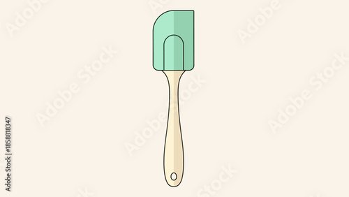 Illustration of a green spatula on a light background.