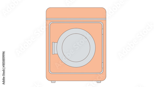 Illustration of a front load washing machine on a white background.